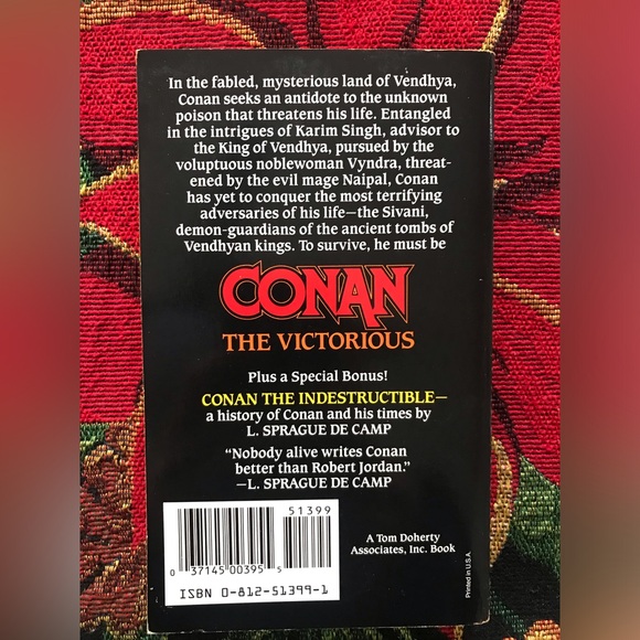 CONAN THE VICTORIOUS by Robert Jordan 1984 Tor paperback - Picture 2 of 4